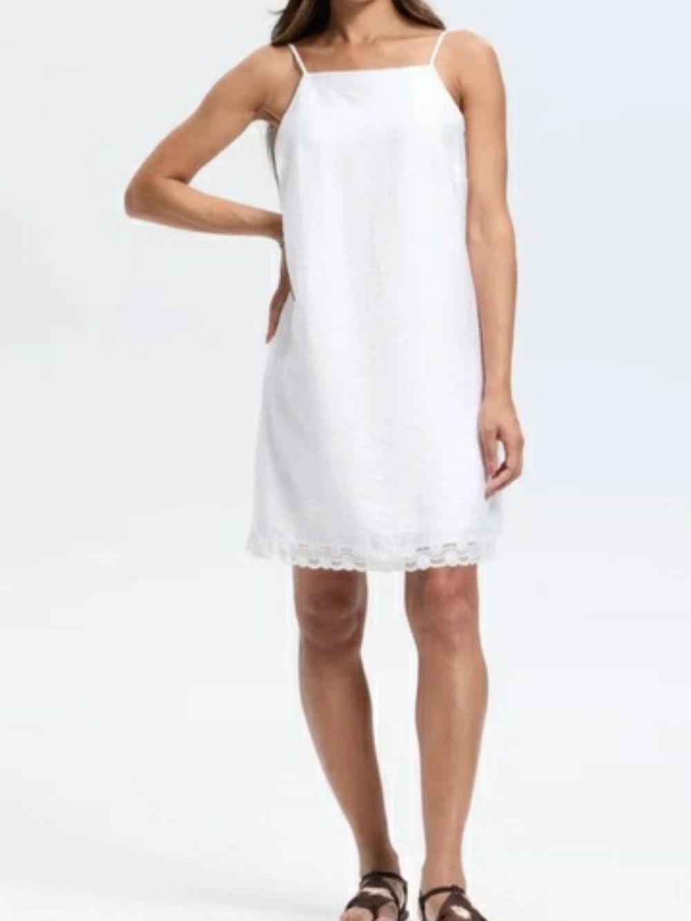 NWT Universal Thread White Lace-Trim Slip Dress XXL Cool Comfy Summer